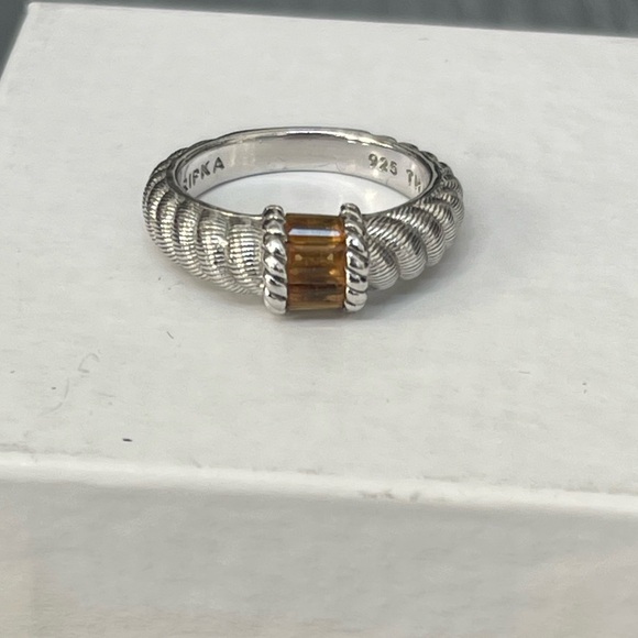 Judith Ripka citrine sterling silver ring - Picture 1 of 6